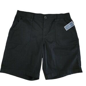 Women's Karen Scott, Deep Black, 16 Petite, Wide Side Pockets, Stretchy Waist